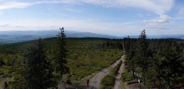 Pohled z rozhledny na jih - vlevo vzadu Malá Fatra